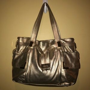 Michael Kora Gold Leather Bag